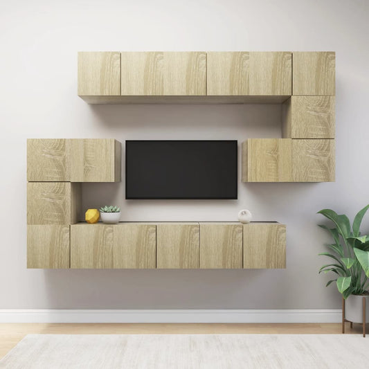 10-tlg. TV-Schrank-Set Sonoma-Eiche Holzwerkstoff