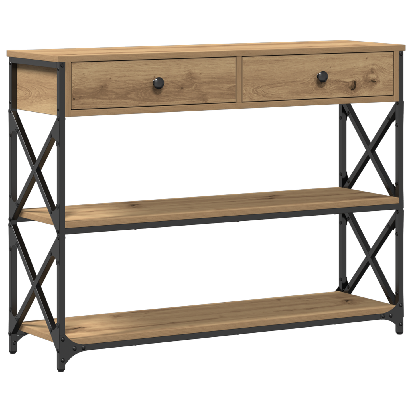 Konsolentisch Artisan Eiche 100x28x75 cm Holzwerkstoff & Stahl