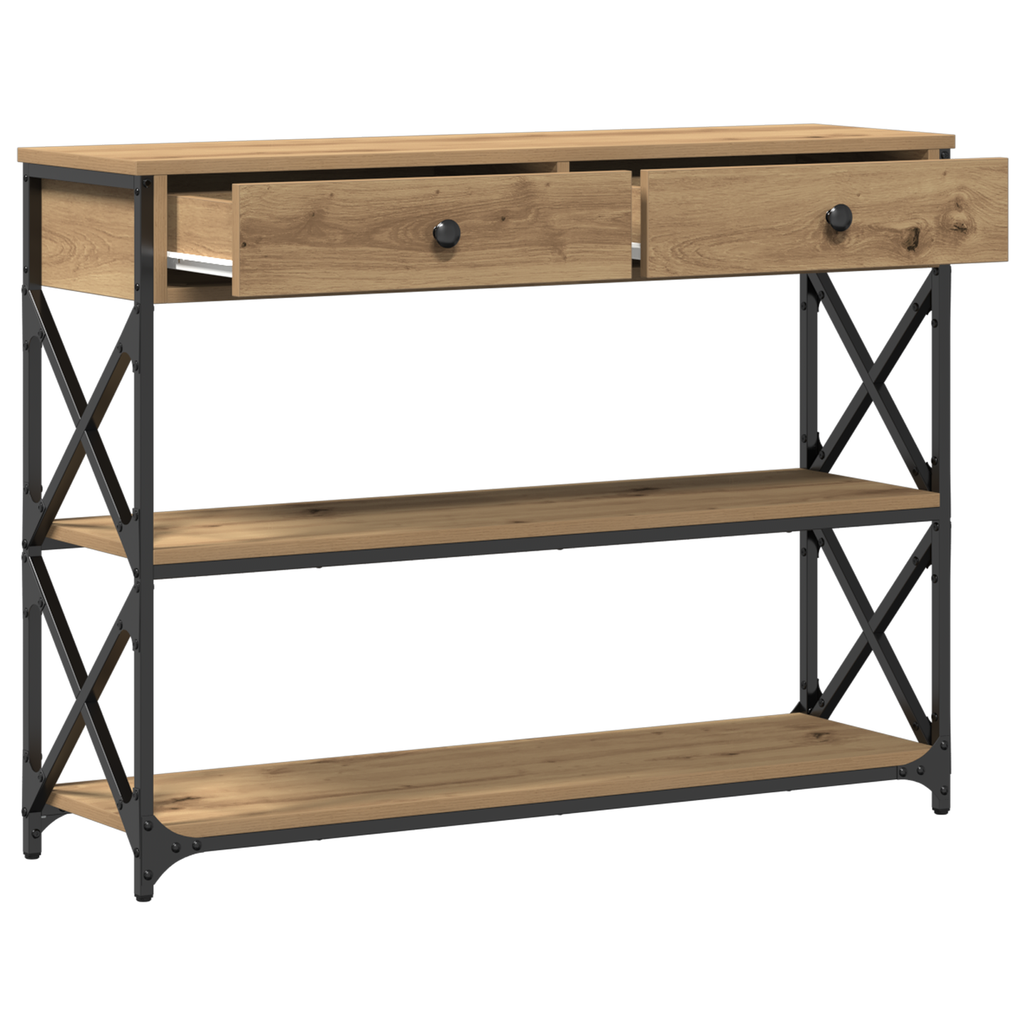 Konsolentisch Artisan Eiche 100x28x75 cm Holzwerkstoff & Stahl