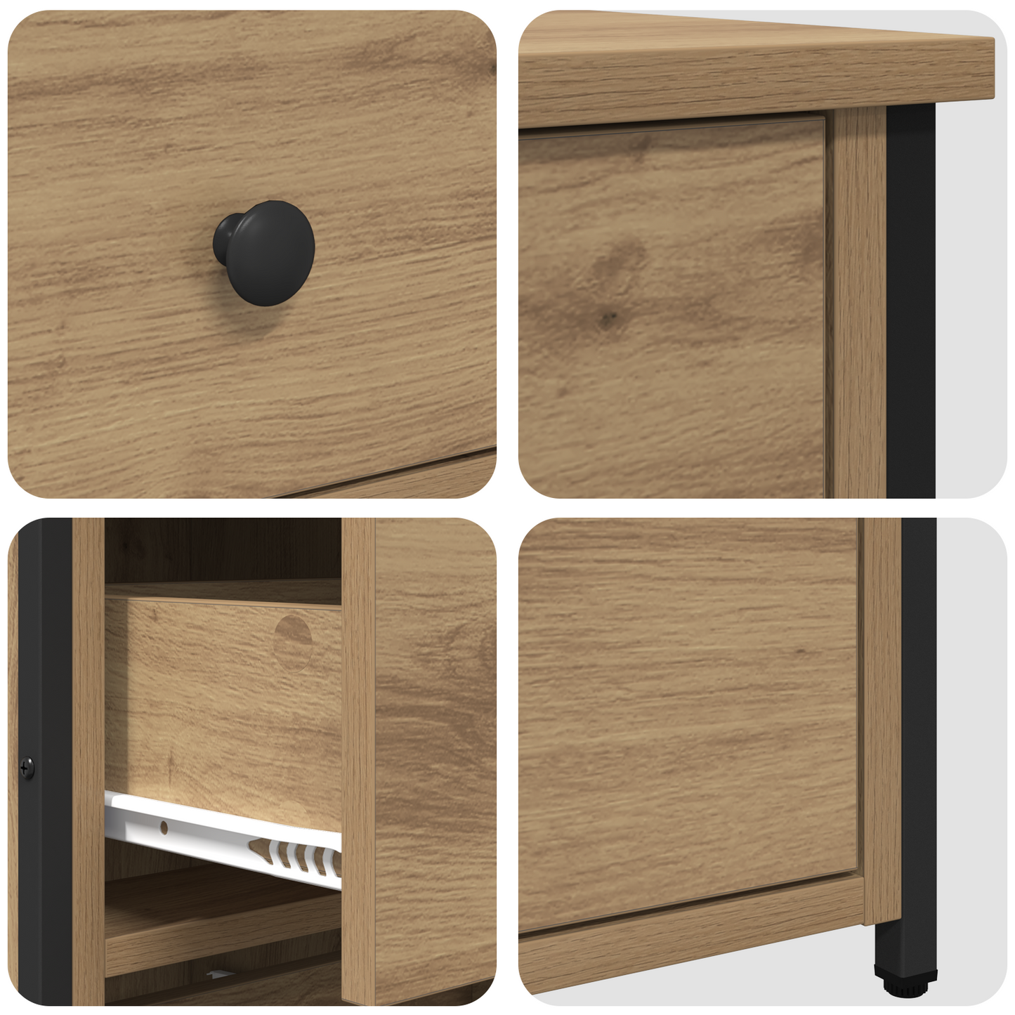 Artisan Eiche Nachttische Artisan Eiche Holzwerkstoff Kompakt