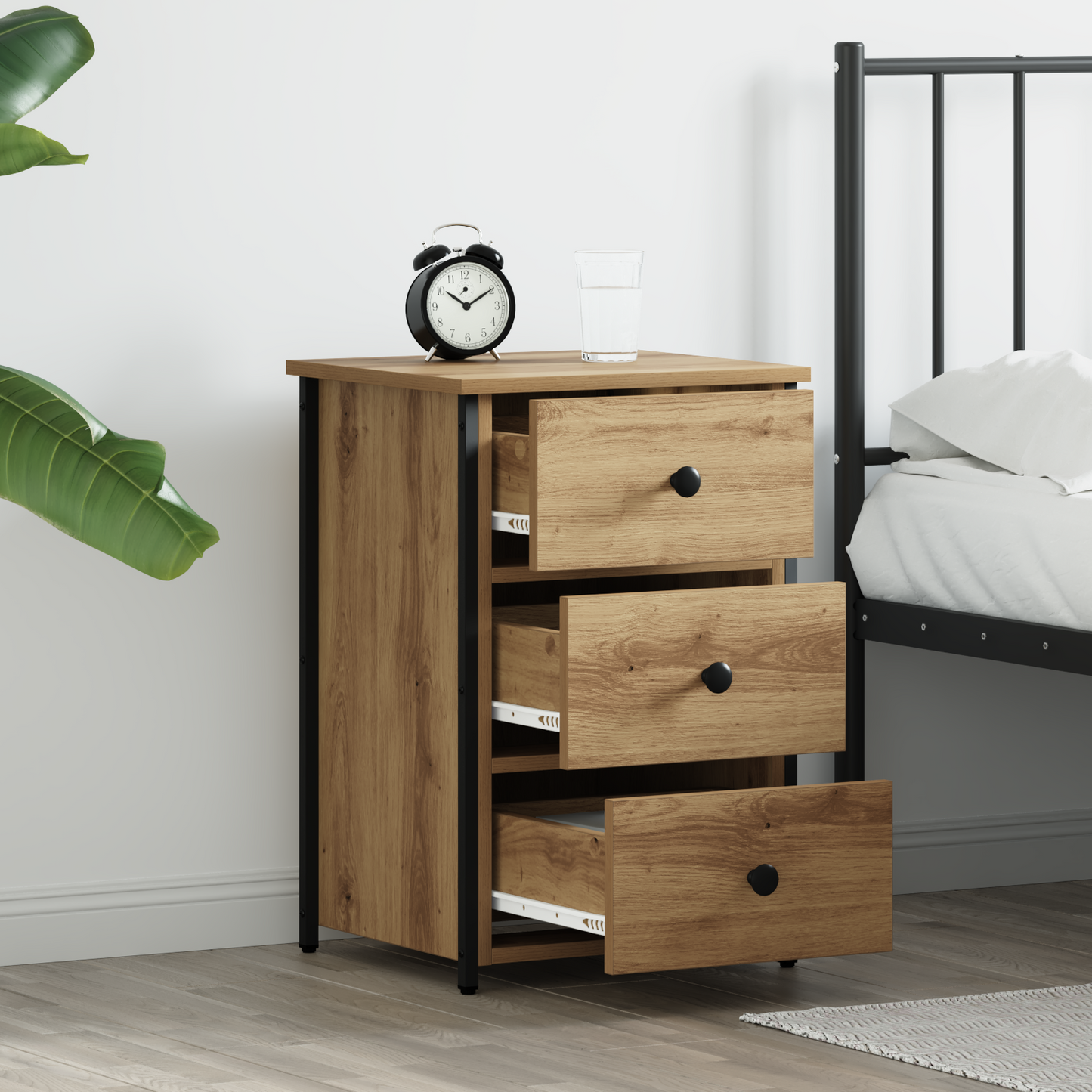 Artisan Eiche Nachttische Artisan Eiche Holzwerkstoff Kompakt